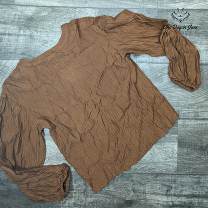 Worthington Tie Front V Neck Long Sleeve Top Size XS