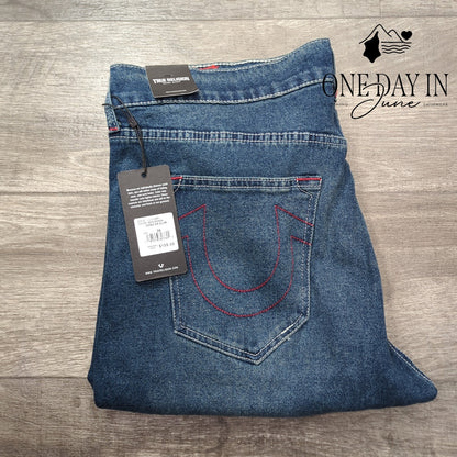 True Religion Geno Relaxed Slim Jeans Men's Dark Boreal NWT Size 36X30