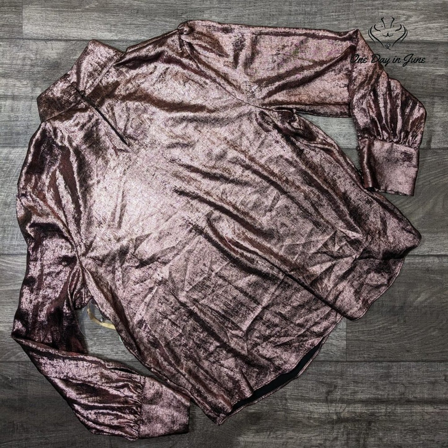 Ryegrass Rose Gold Long Sleeve Blouse Size XXL