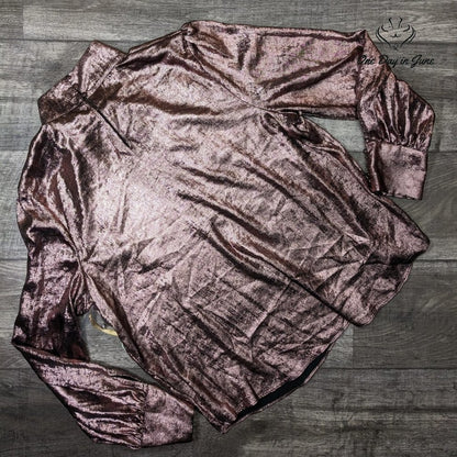 Ryegrass Rose Gold Long Sleeve Blouse Size XXL
