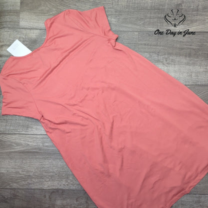 Love Fire Duper Soft T Shirt Faded Rose Pink Pocket Tee NWT Size M