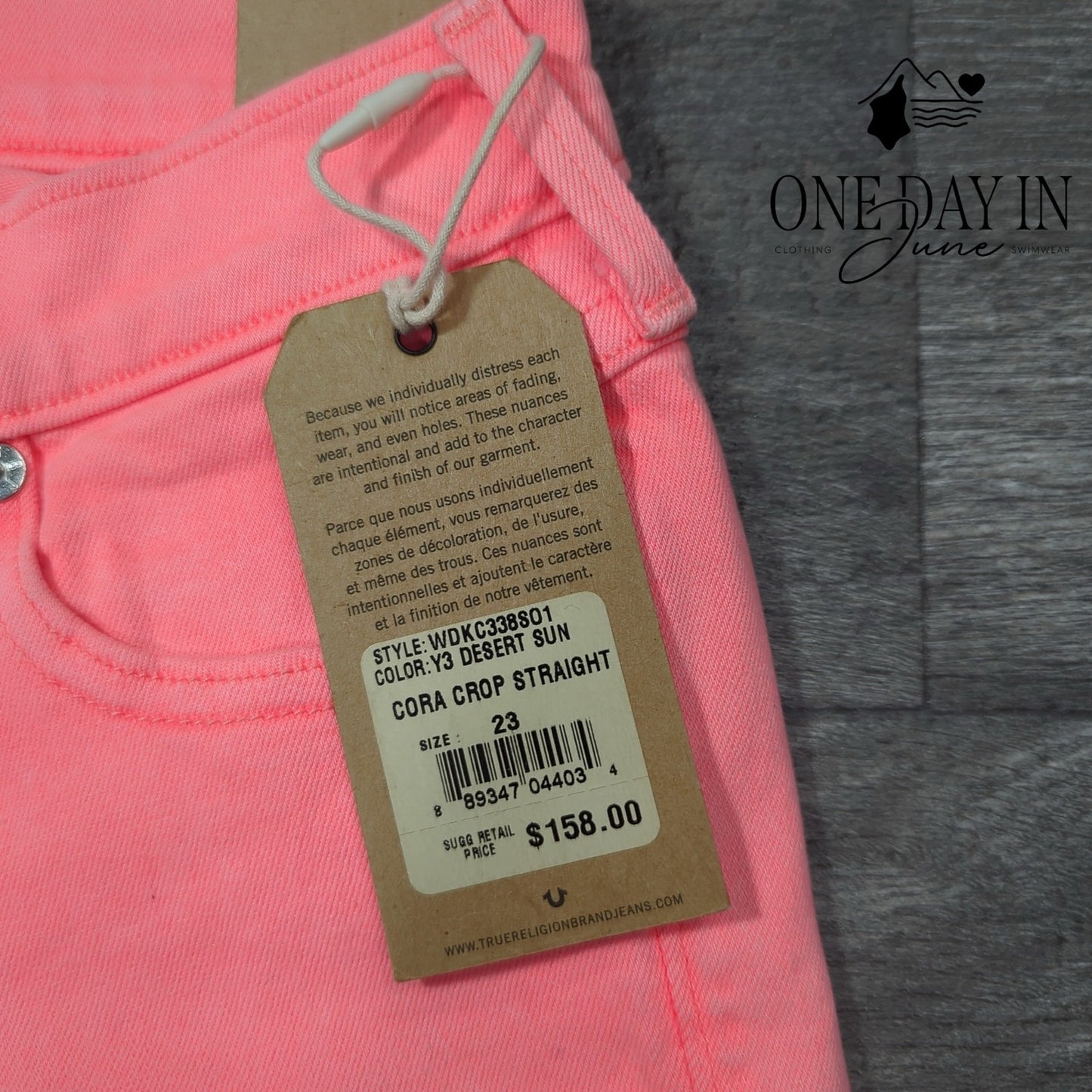 True Religion Cora Crop Straight Leg Jeans Size 23 (00)