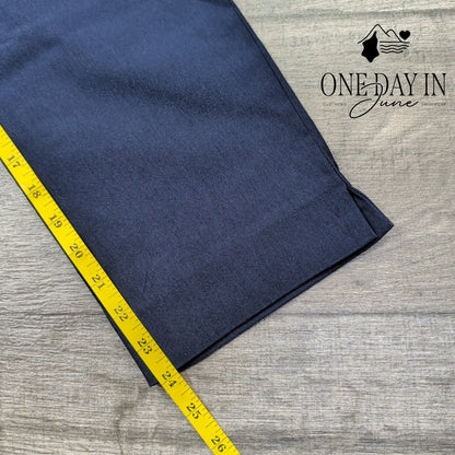 Chico's So Slimming Brigitte Slim Crop Pants Navy Blue Stretch NWT Size 10
