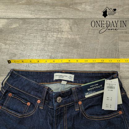 Abercrombie & Fitch High Rise Boot Cut Extra Long Jeans Size 6T (28T)