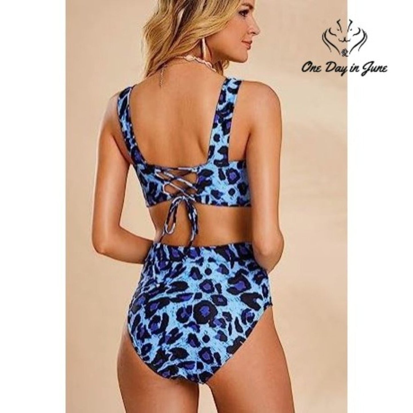 Saodimallsu V Wire High Wasted Bikini Swimsuit Size L