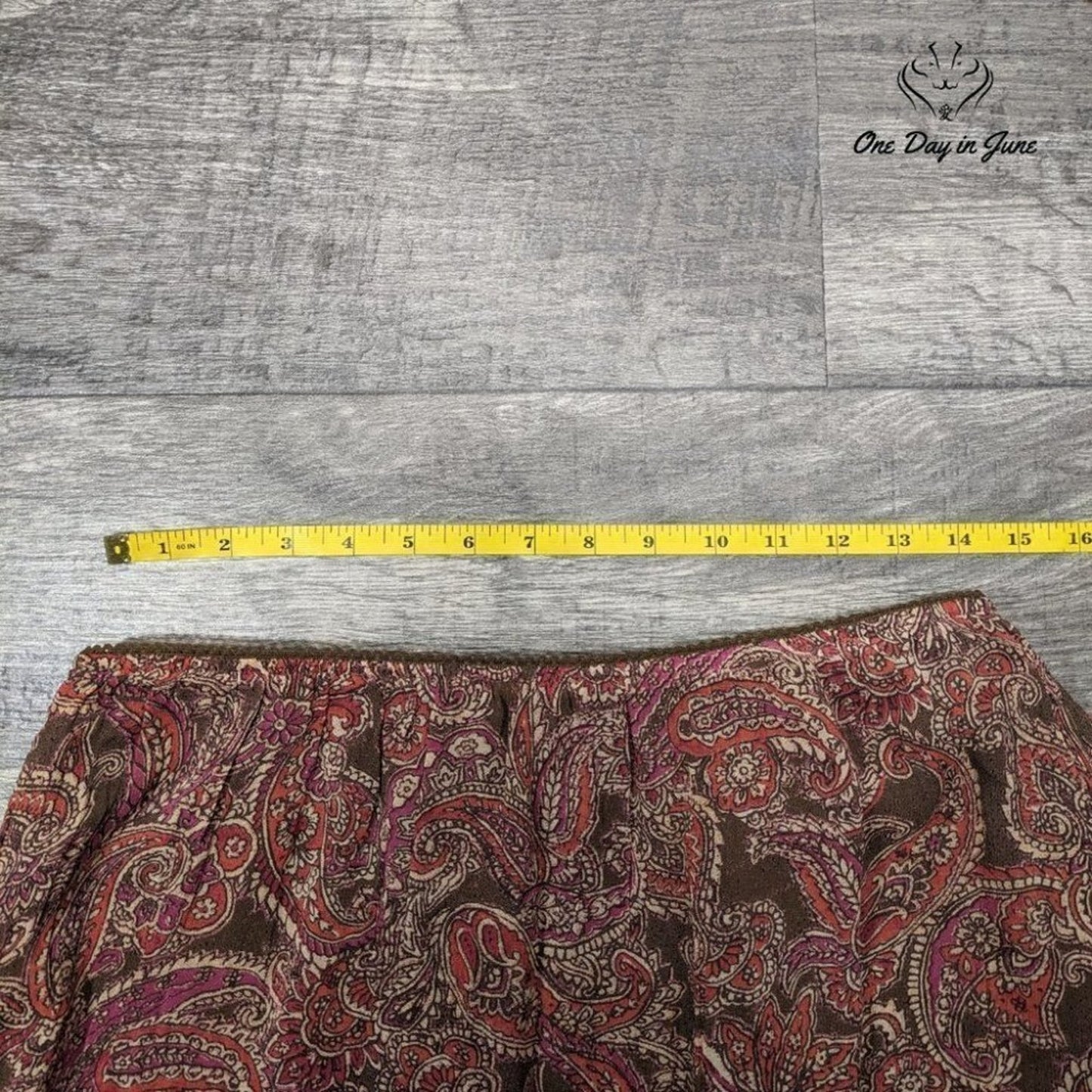 Style & Co Aged Paisley Boho Midi Skirt Size 12