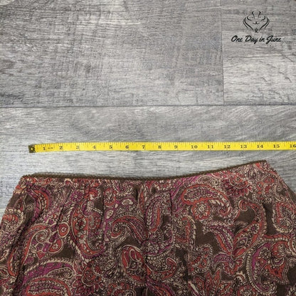 Style & Co Aged Paisley Boho Midi Skirt Size 12