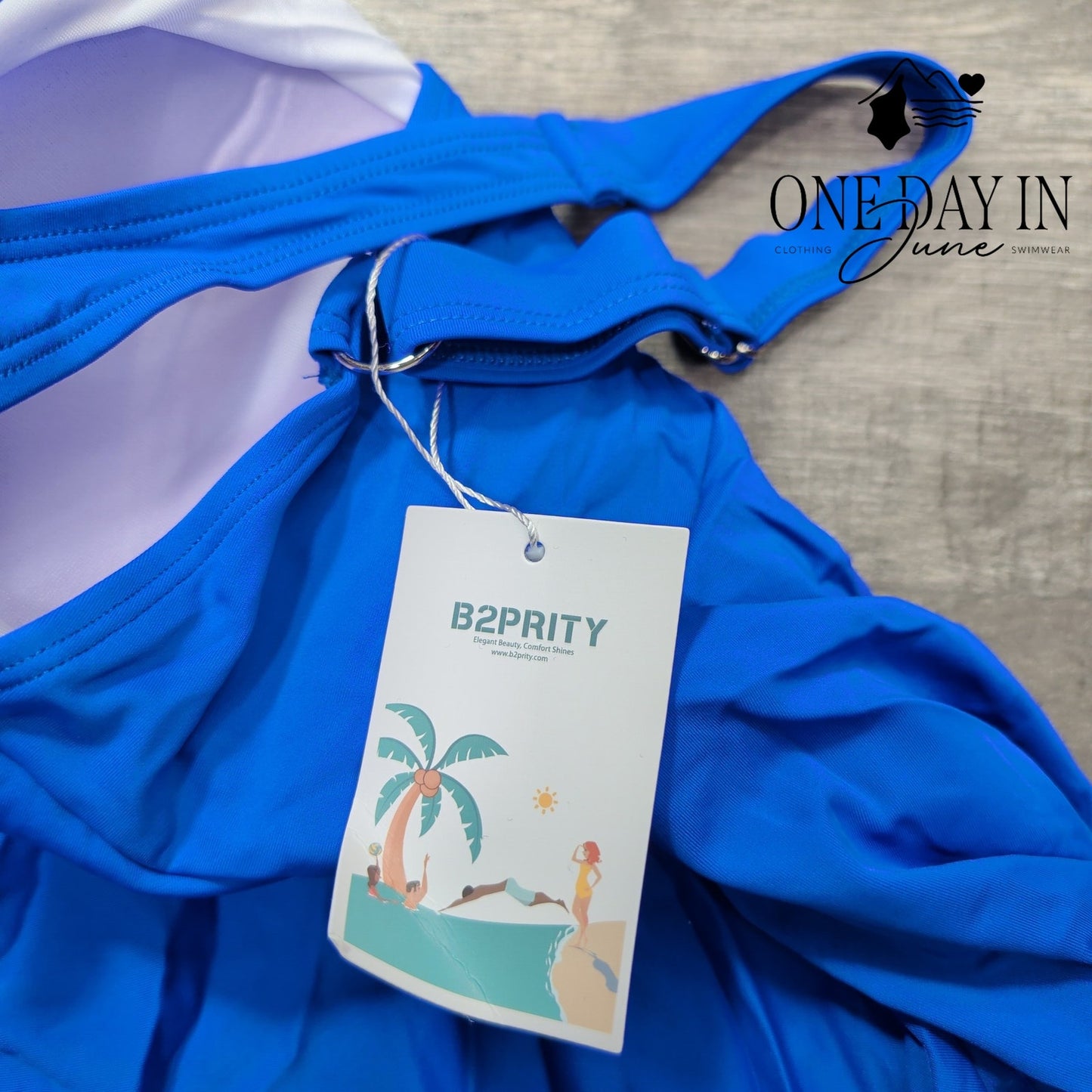 B2Prity Retro Skirted Swimdress One Piece Swimsuit Size M
