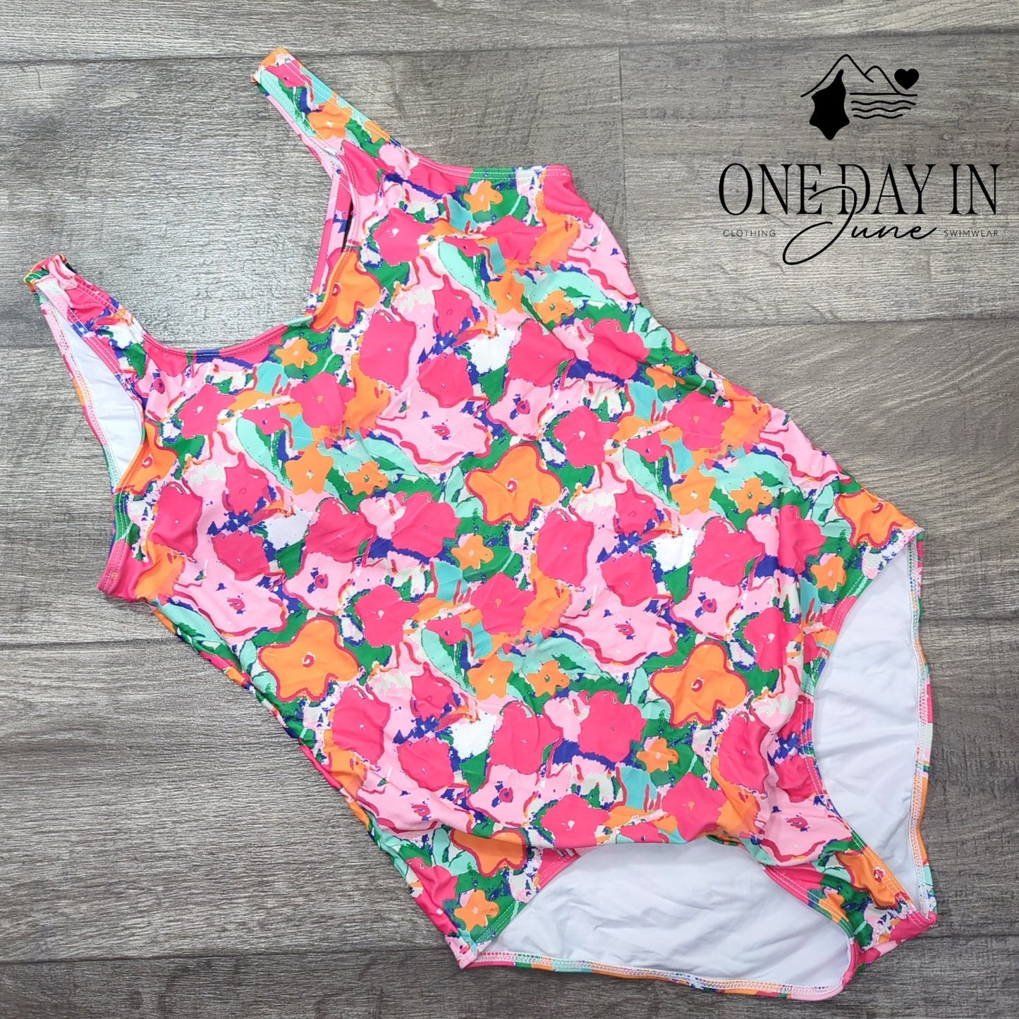 Aleumdr Floral Cage Back One Piece Swimsuit Size XL
