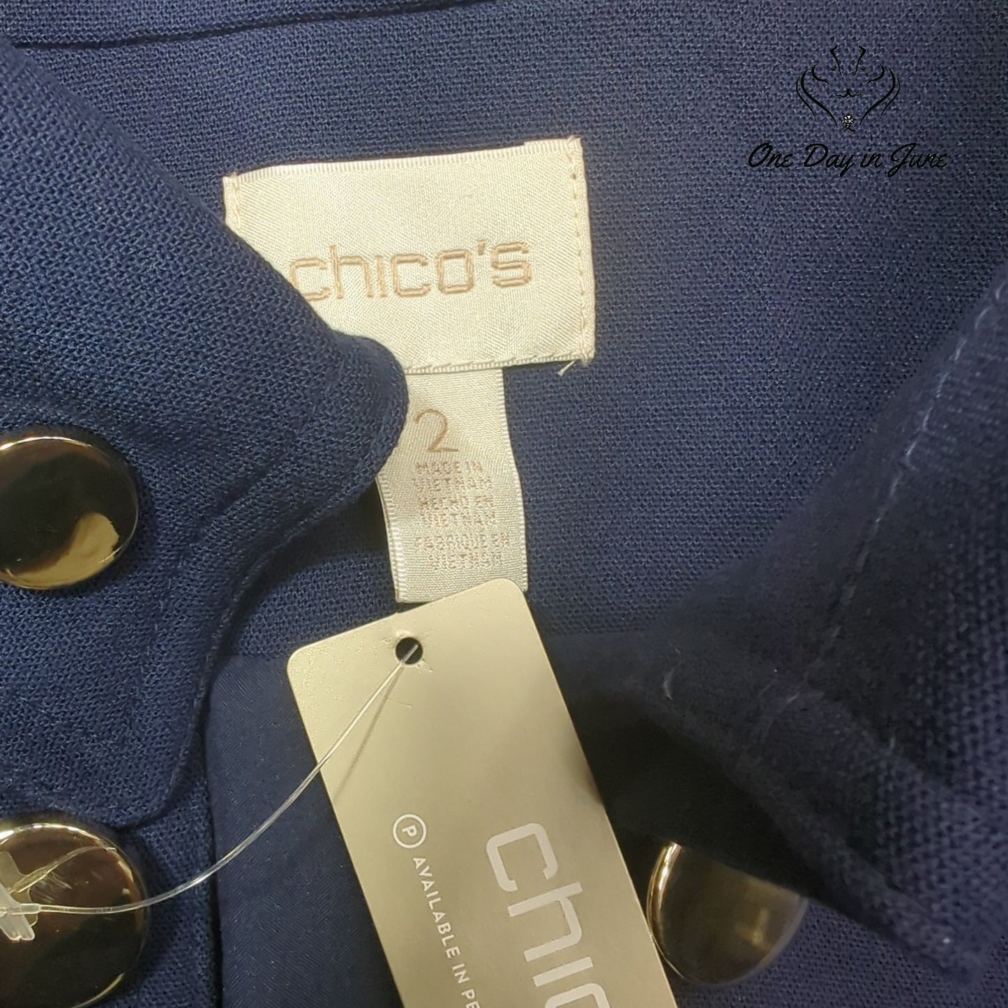 Chico's Hook and Loop Closure Jacket Size 2 (12)