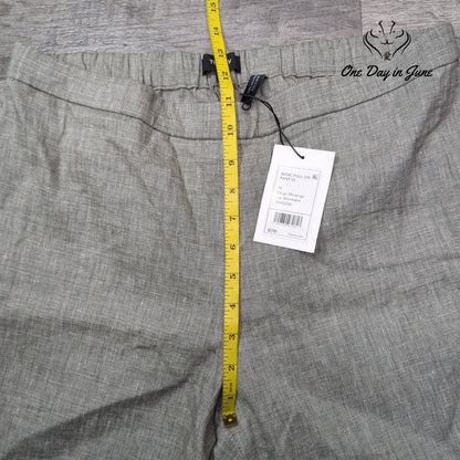 Theory Basic Pull On Pants Gray Linen Blend Eco Sharkskin NWT $295 Size 12