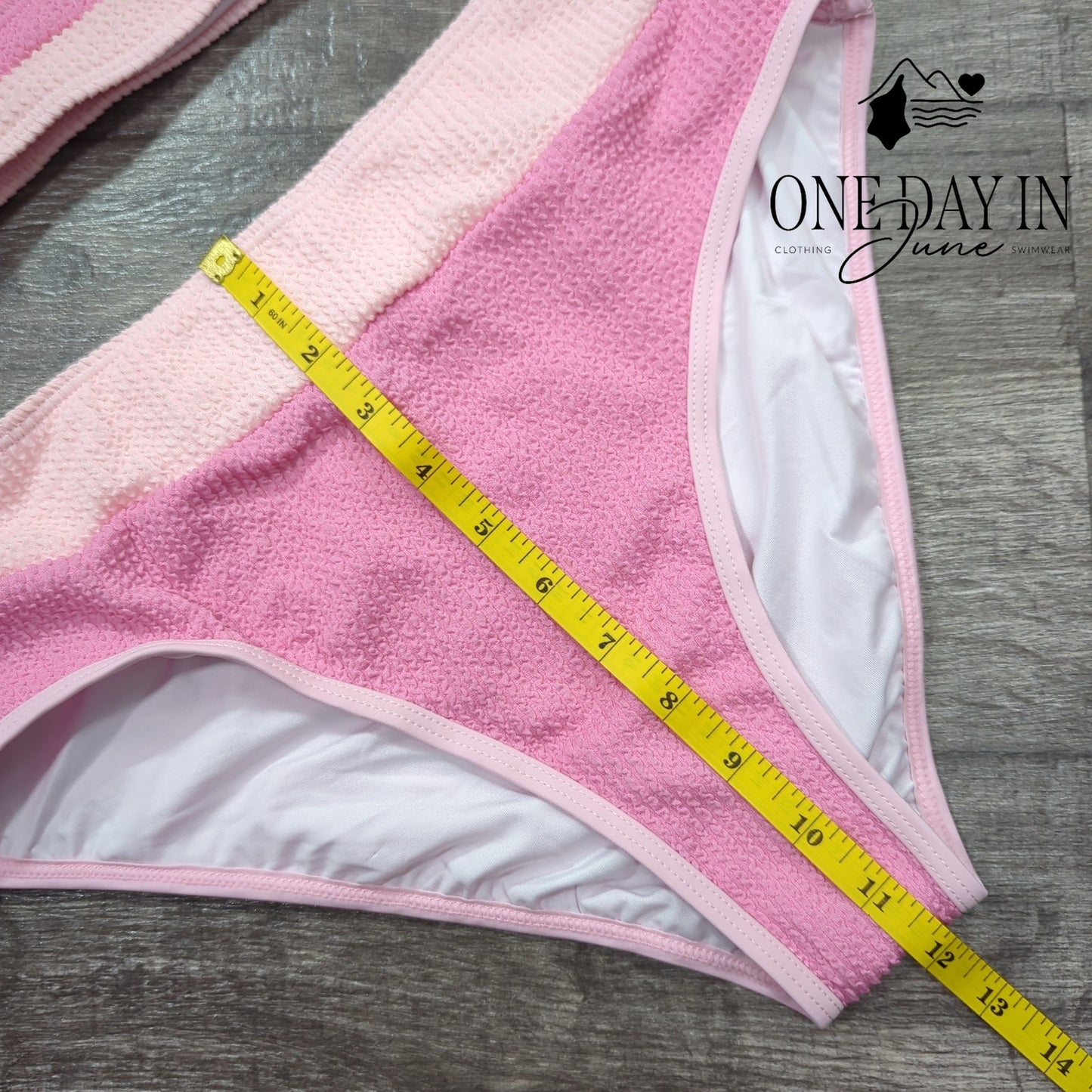 Zaful Textured Crop Bikini Swimsuit Size M