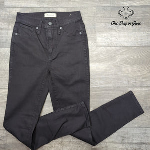 Madewell High Rise Skinny Jeans Black Stretch Denim Dark Wash Size 25 (2)