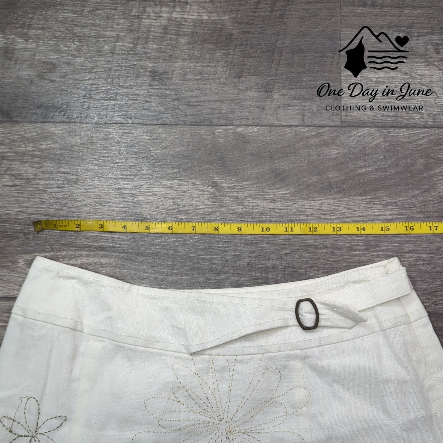 Tribal Embroidered Linen Layered Midi Skirt Size 8