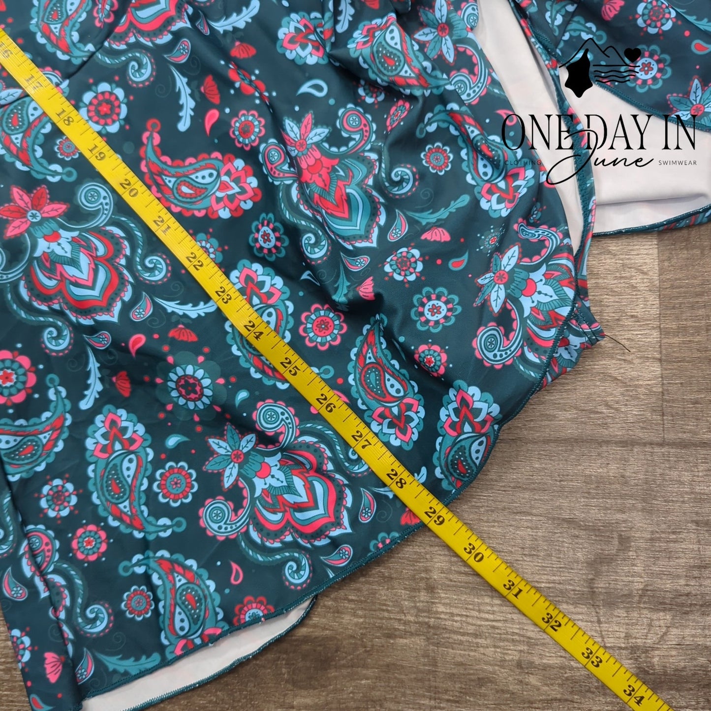 Eomenie Paisley Swimdress One Piece Swimsuit Size L
