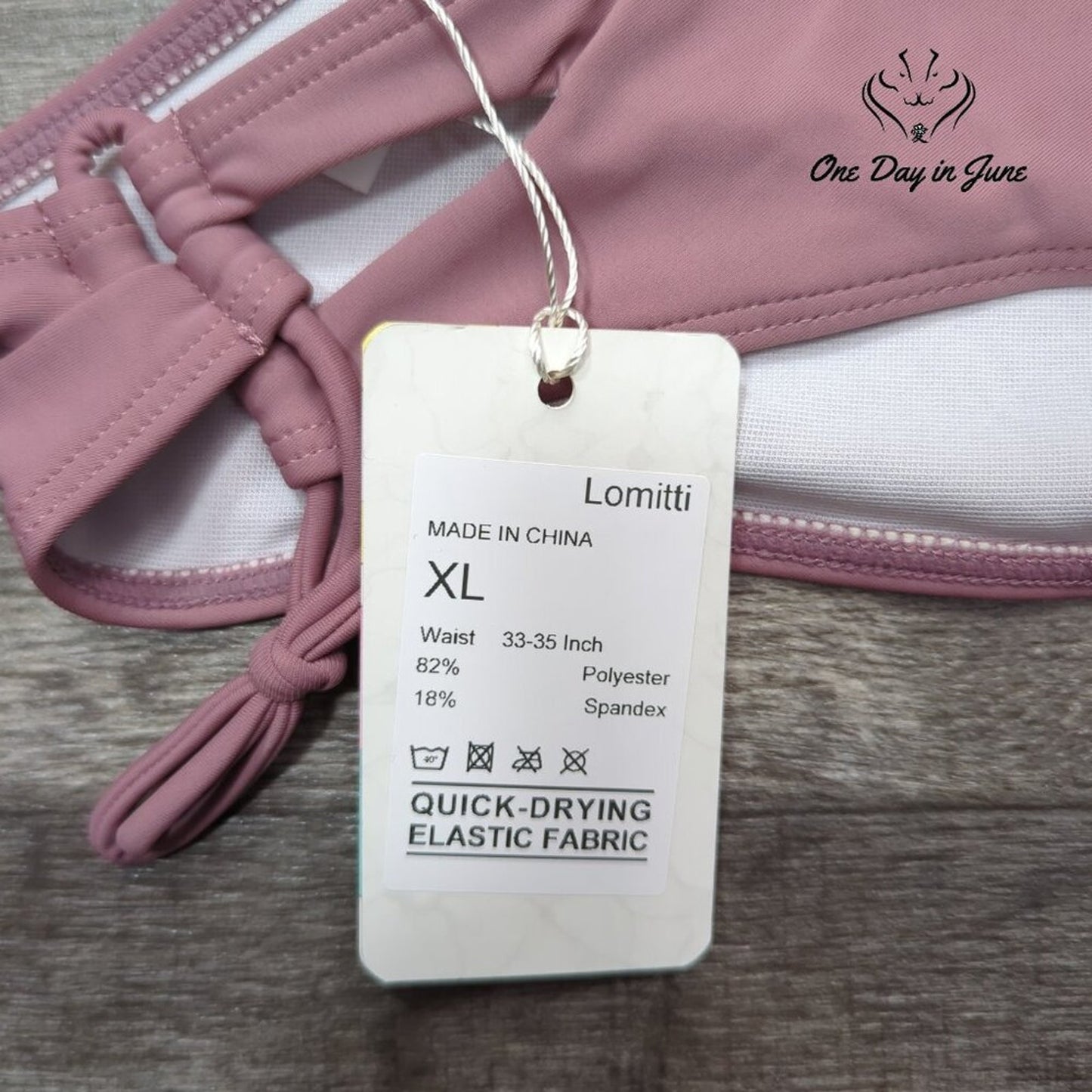 Lomitti Tie Back Tie Side Bikini Swimsuit Size XL