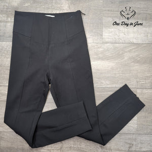 Good American The Boss Skinny Ankle Pants Black Ponte Side Zip Size 1