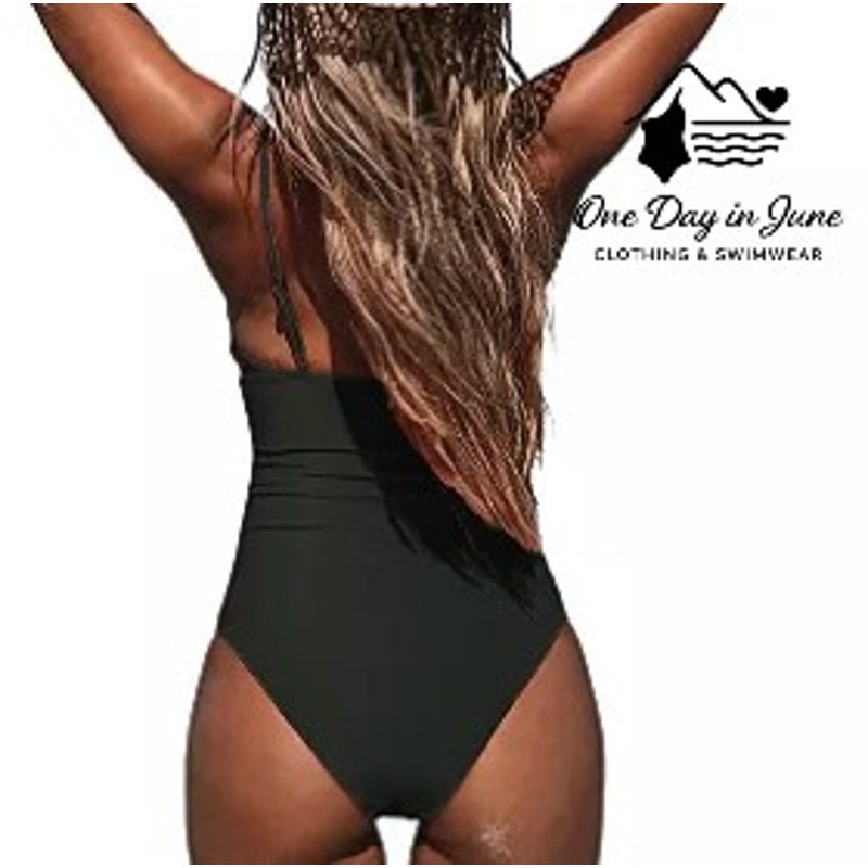 Cupshe V Neck Tummy Control One Piece Swimsuit Size S