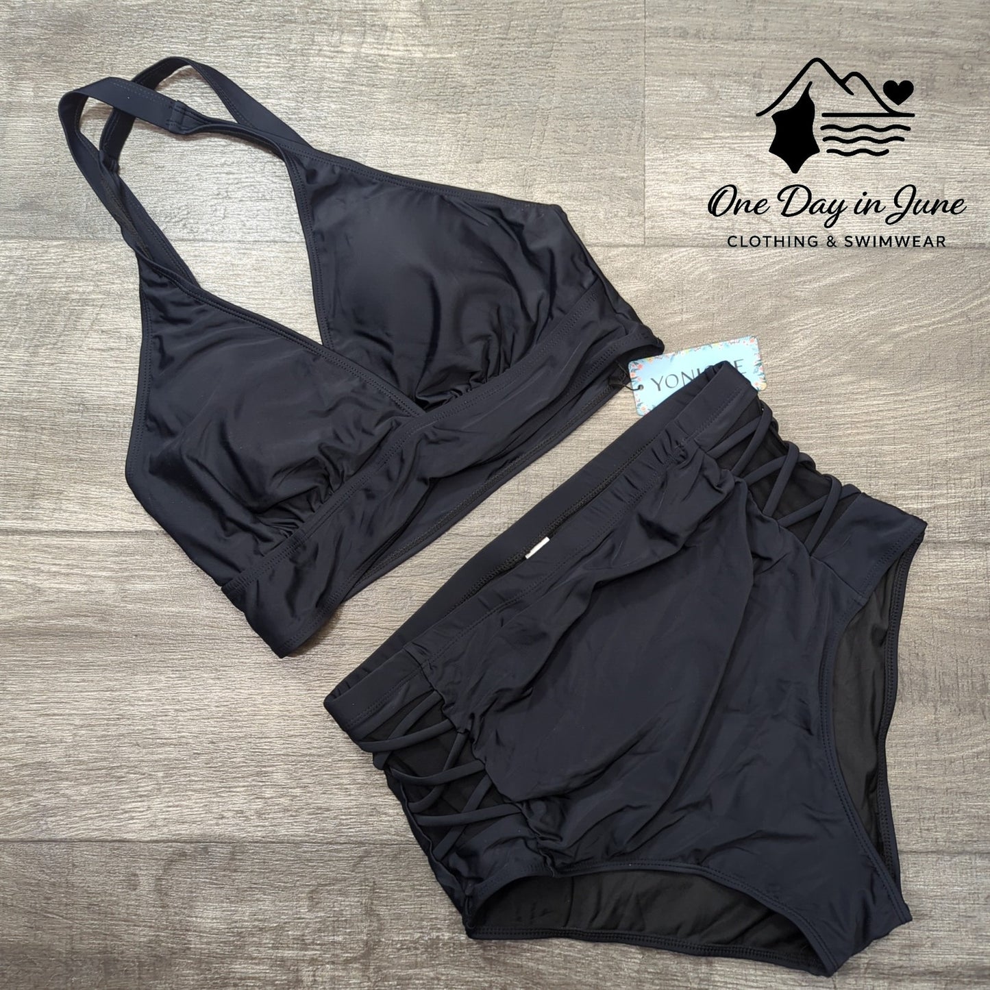 Yonique Plus Size High Waist Bikini Swimsuit Size 12W