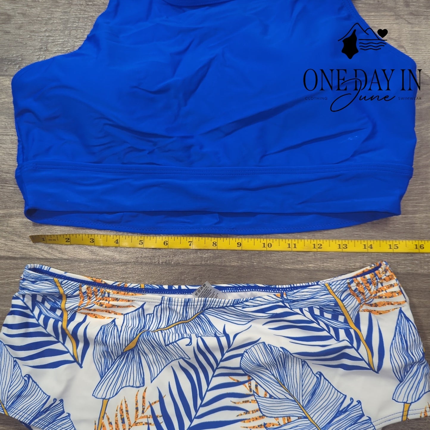 CharmLeaks Tropical Crop Top Bikini Swimsuit Size XL