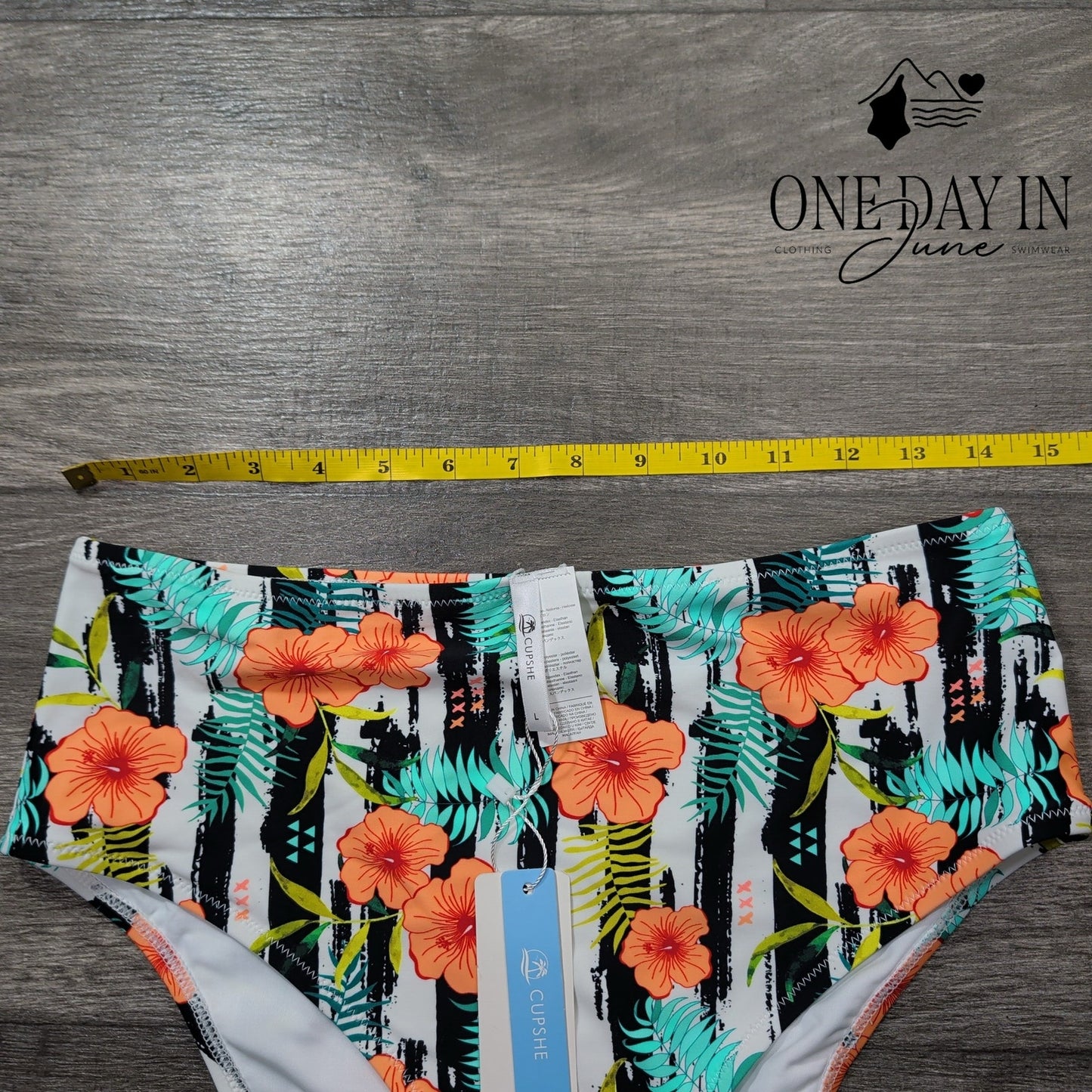 Cupshe Floral High Waist Bikini Bottom Size L