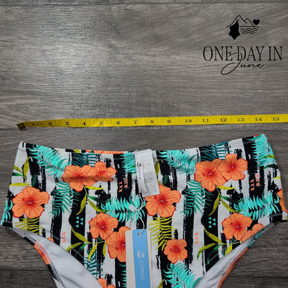 Cupshe Floral High Waist Bikini Bottom Size L