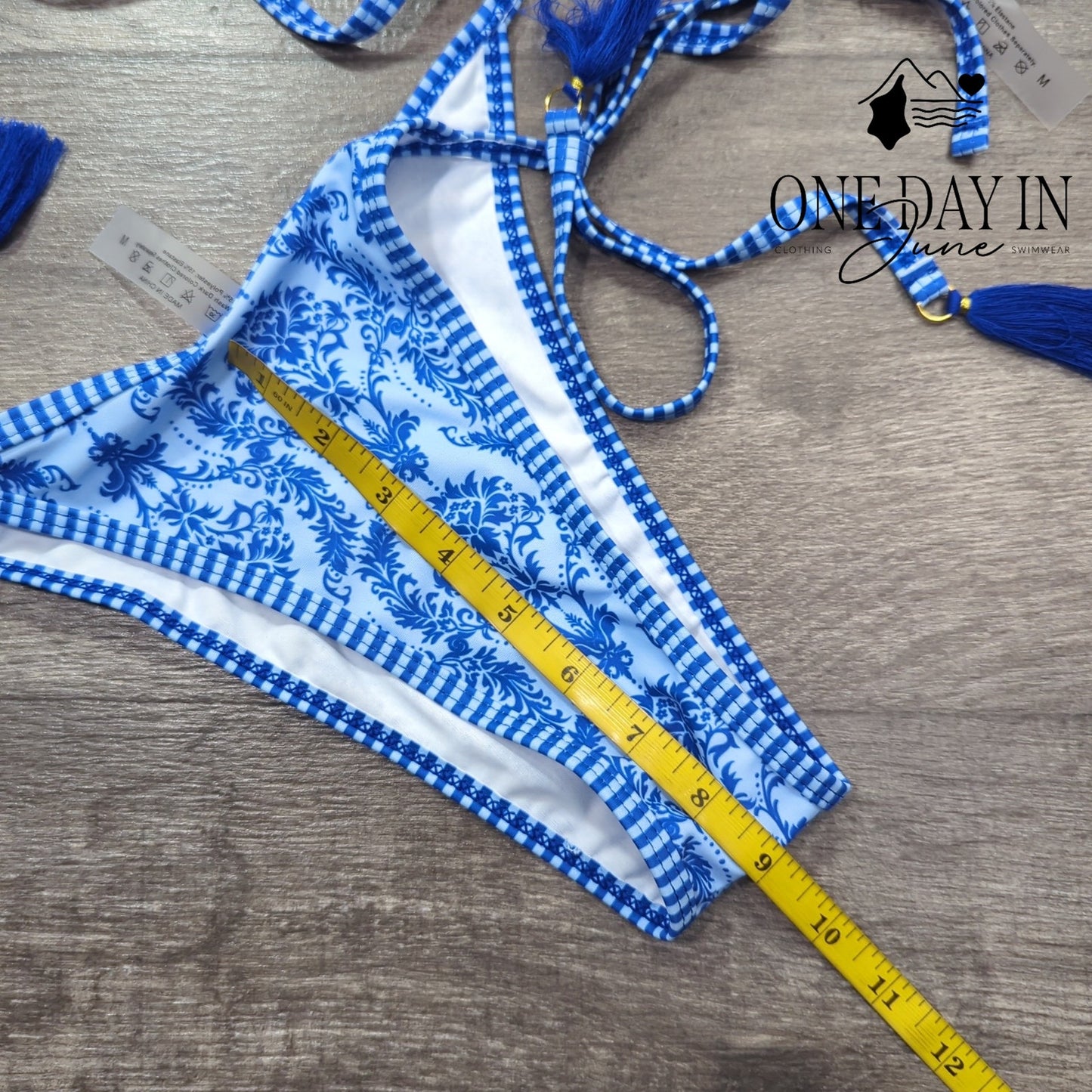 Aleumdr Adjustable Triangle Tie Side Bikini Swimsuit Size M