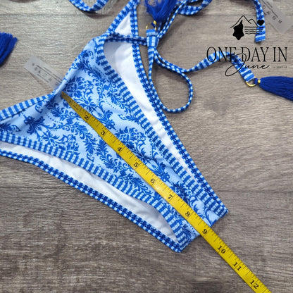 Aleumdr Adjustable Triangle Tie Side Bikini Swimsuit Size M