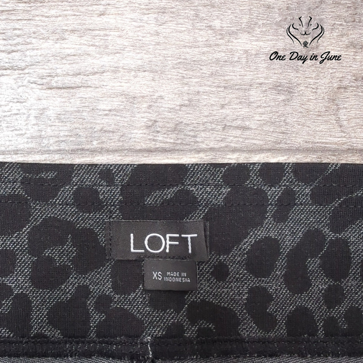 Loft Leopard Print Ankle Leggings Black Gray Size XS
