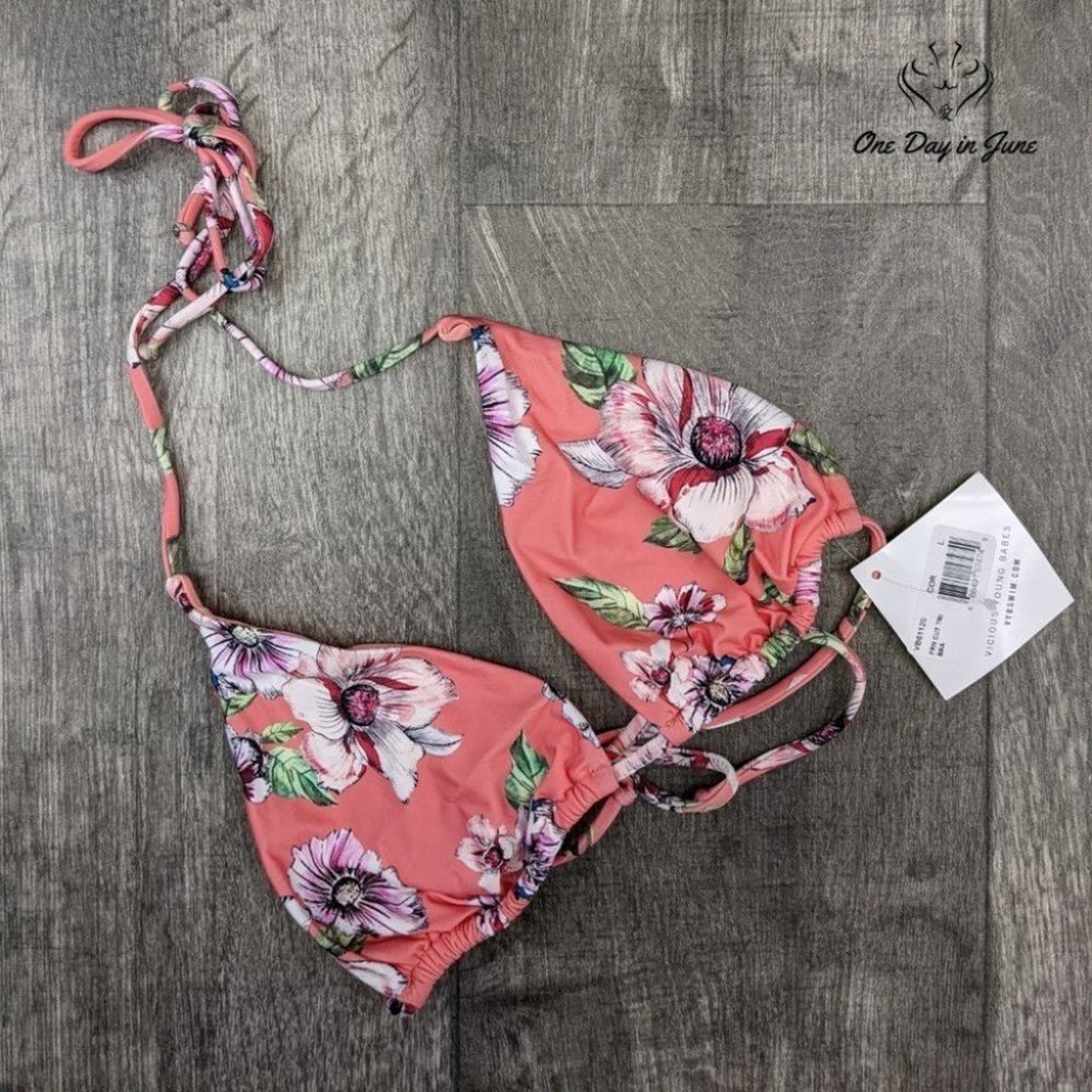 Vicious Young Babes Jolie French Cut Triangle Bikini Top Swimsuit Size L