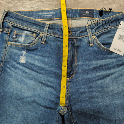 AG Adriano Goldschmied The Legging Ankle Jeans Distressed Blue NWT Size 4 (27)