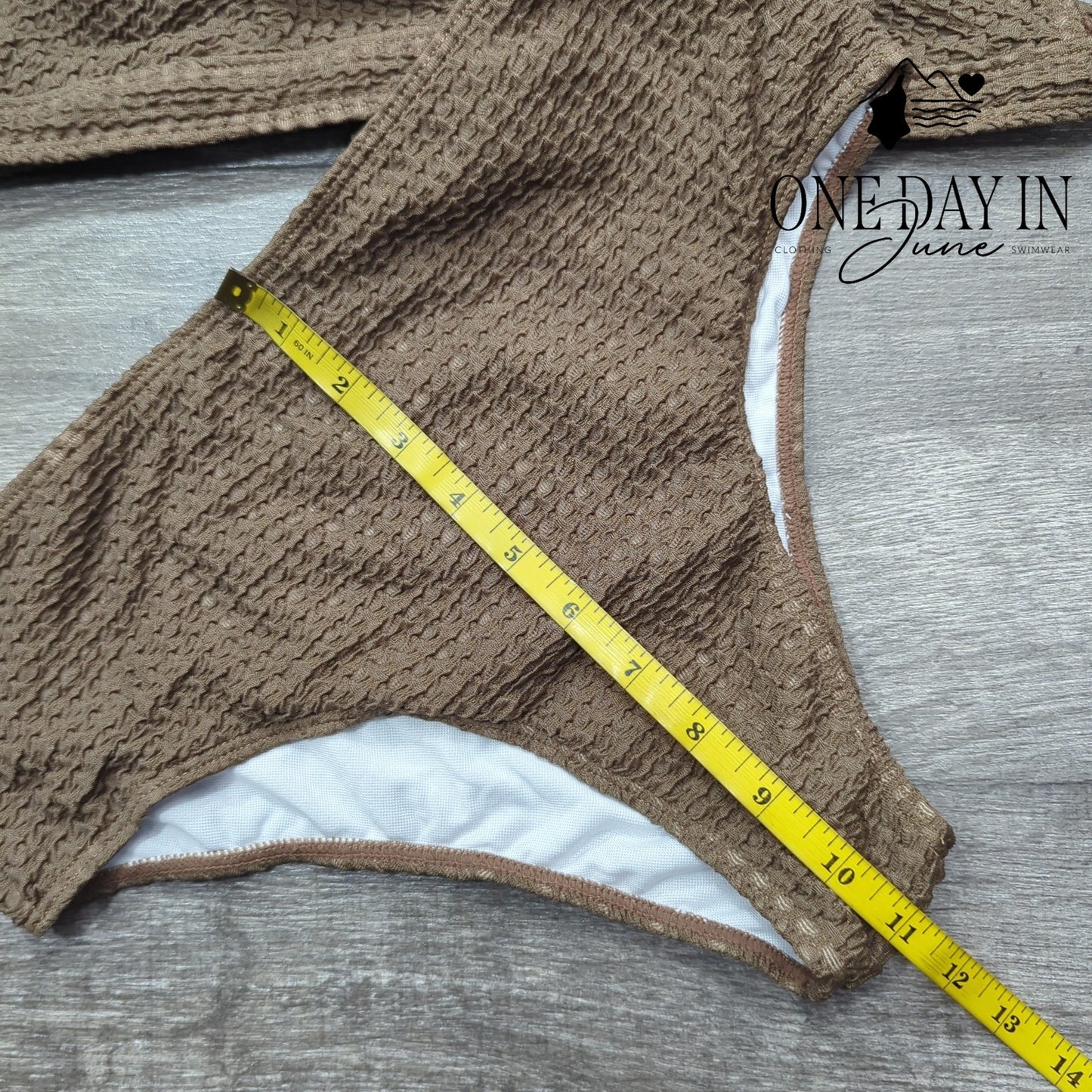 CharmLeaks Textured Tie Back Bikini Swimsuit Size L