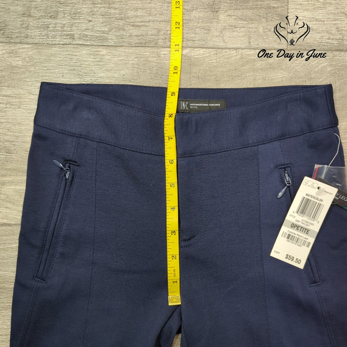INC International Concepts Skinny Leg Pants Navy Blue NWT Size 0P