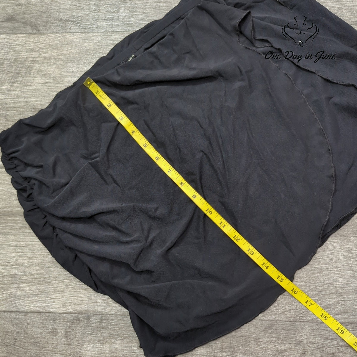Good American Mesh Side Tie Mini Skirt Black Sheer Ruched Size XL
