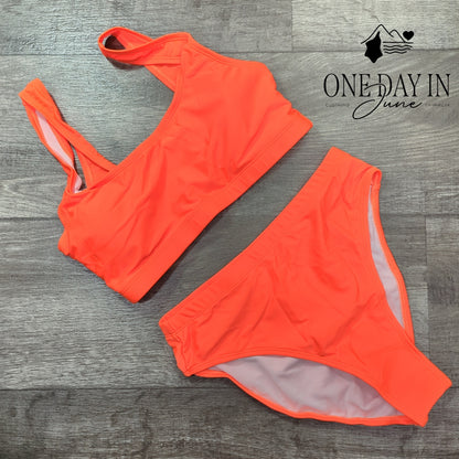 Pink Queen Crop Bikini Swimsuit Size S