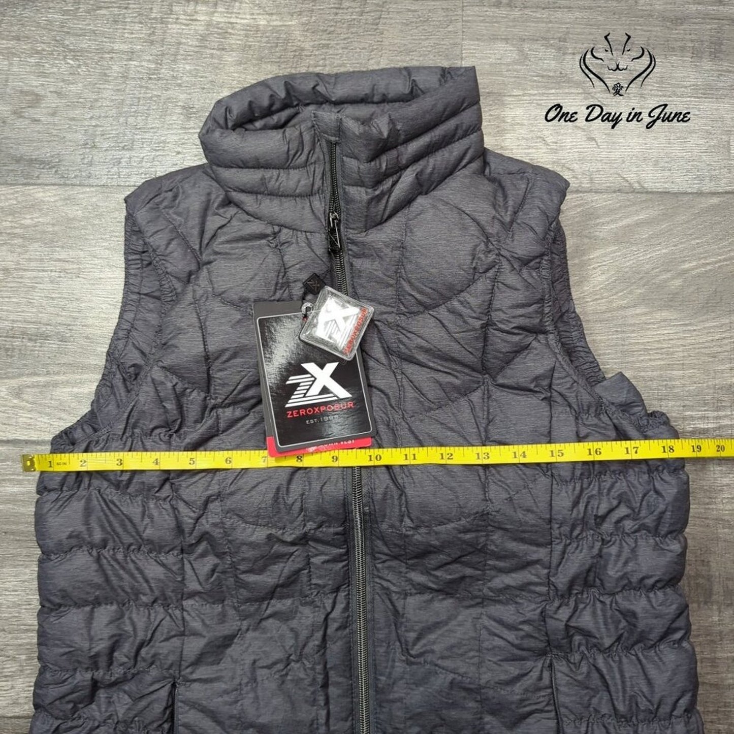Xersion Sweater Down Vest Heather Gray Hooded Full Zip NWT $120 Size M