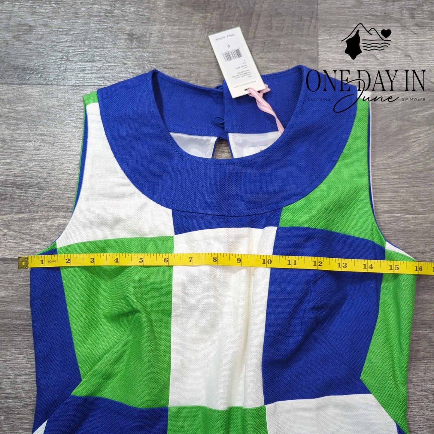 Vineyard Vines Patchwork Sleeveless Dress Blue Green White NWT $178 Size 0