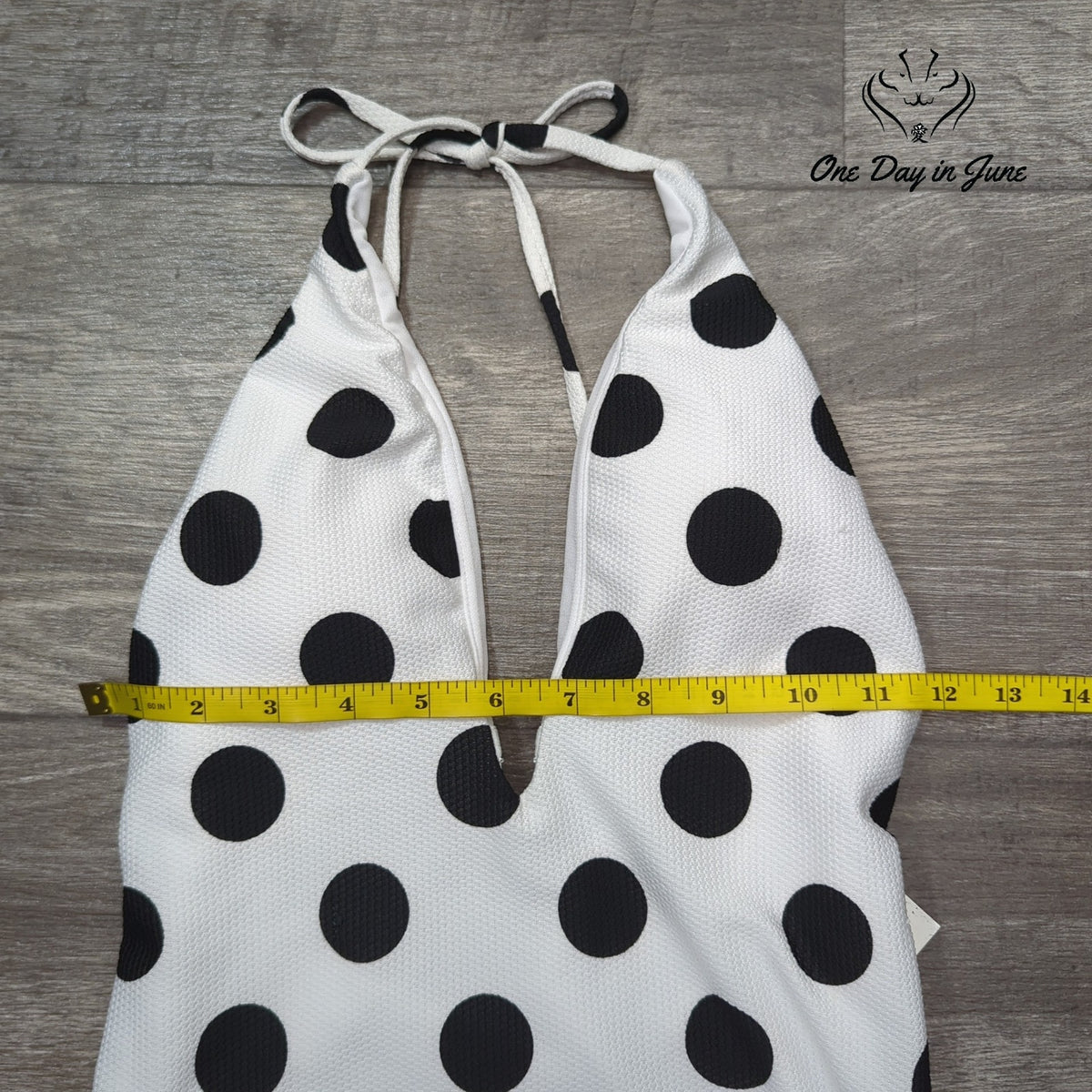Bar III This And Dot Polka Dot Plunging One Piece Swimsuit NWT Size S