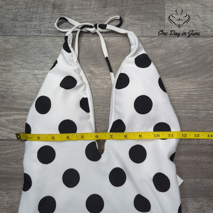 Bar III This And Dot Polka Dot Plunging One Piece Swimsuit NWT Size S
