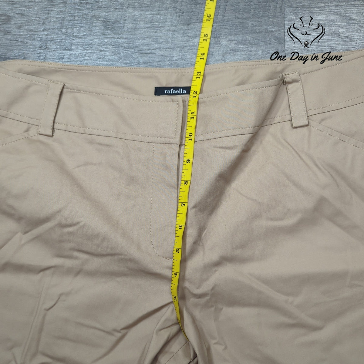 Rafaella Modern Fit Wide Leg Pants Beige Stretch Flat Front Plus NWT Size 18W