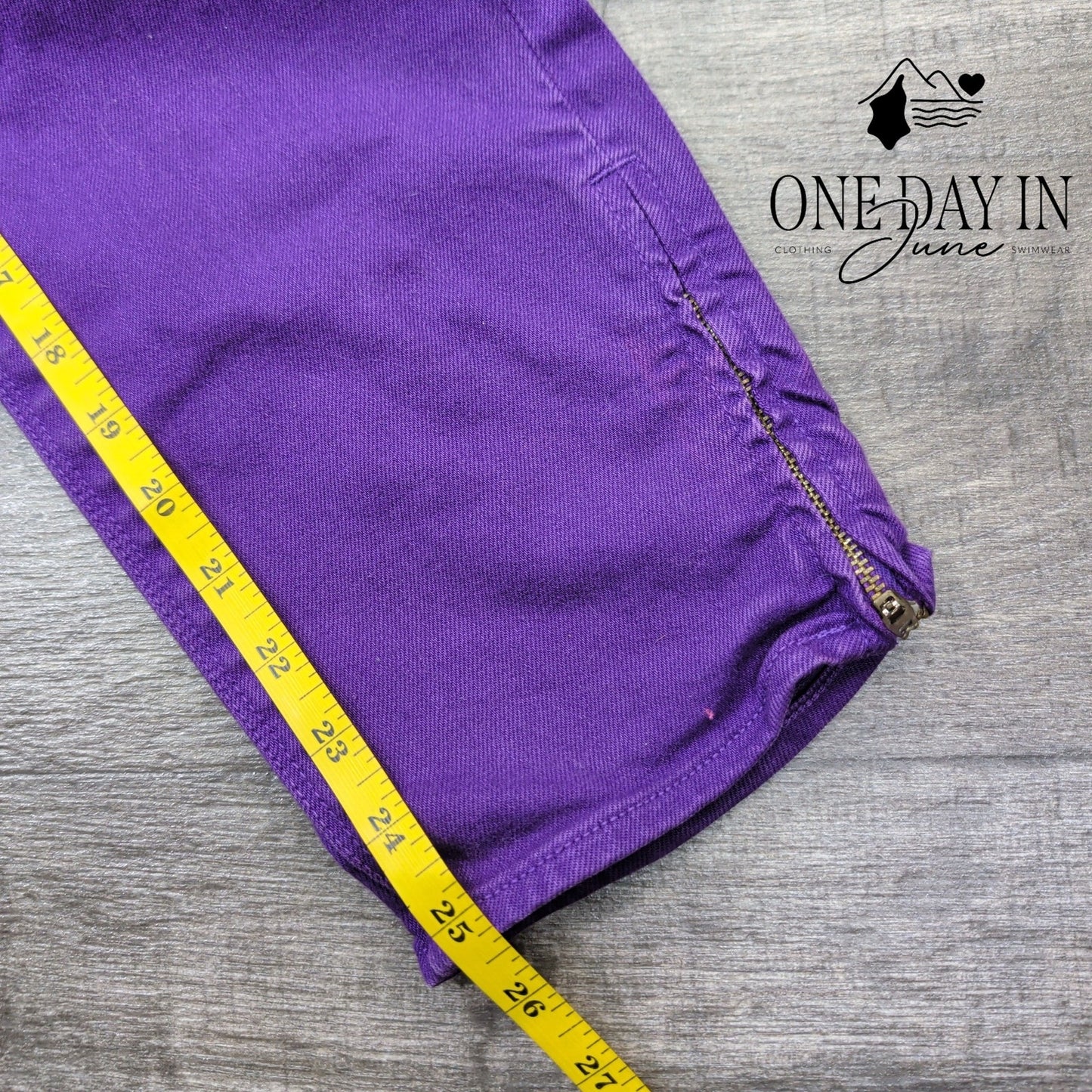 Madewell Skinny Ankle Zip Jeans Purple Stretch Denim NWT Size 10