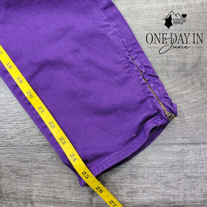Madewell Skinny Ankle Zip Jeans Purple Stretch Denim NWT Size 10