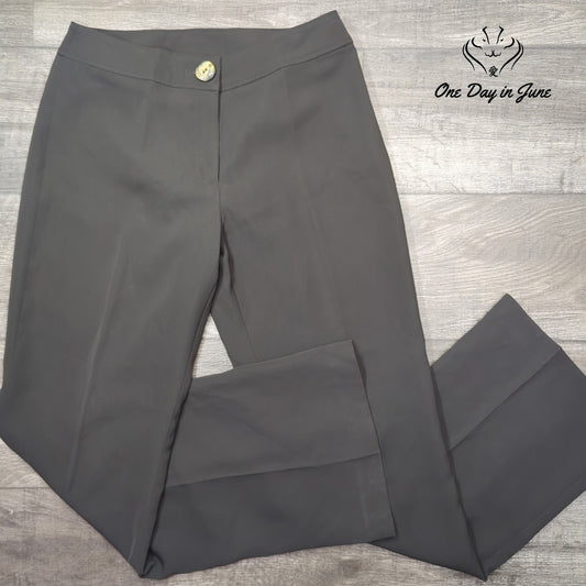 600 West Straight Leg Dress Pants Gray Flat Front Career NWT Size 8