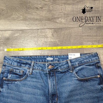 Old Navy Extra High Rise Wide Leg Jeans Size 18
