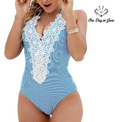Blooming Jelly Vintage Lace Halter One Piece Size M