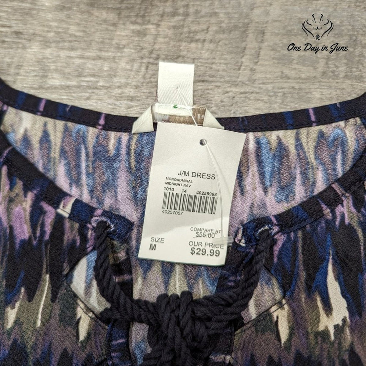 Cato Cato Cold Shoulder Lace Up Mini Dress Purple Navy Print NWT Size M