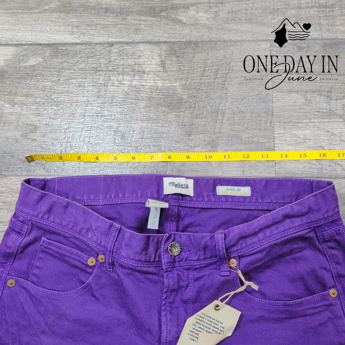Madewell Skinny Ankle Zip Jeans Purple Stretch Denim NWT Size 10