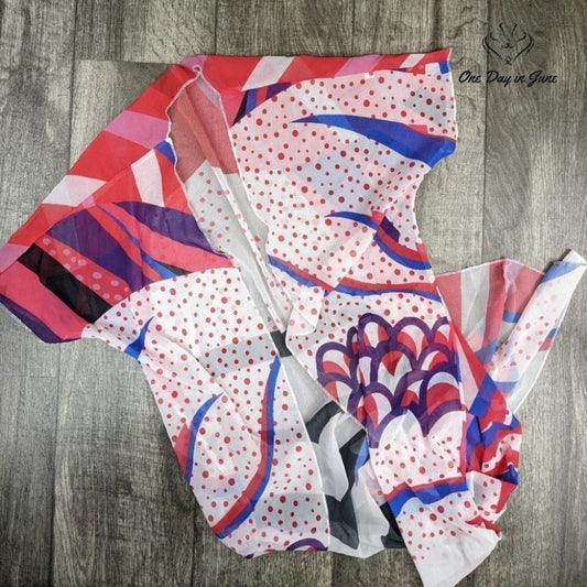 Amzbrly Short Sleeve Full Length Beach Kimono Sheer Tropical Print