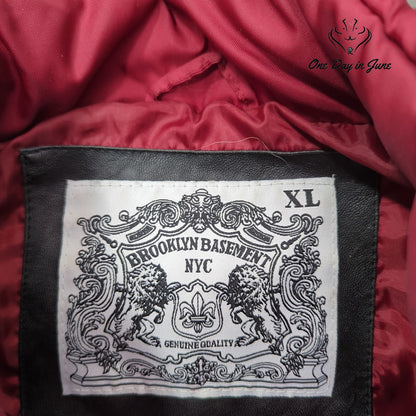 Brooklyn Basement NYC Y2K Puffer Vest Red Black Western Snap Front Size XL