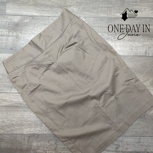 Grace Elements Cotton Sateen Midi Skirt Deep Dune Brown NWT Size 12
